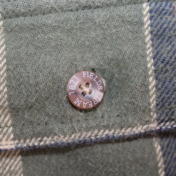 Field and Stream Mens XXLT Tall Green Plaid Flannel Button Down Shirt Outdoors - Picture 8 of 11